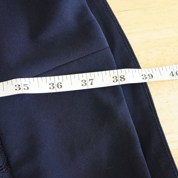 Lauren Ralph‎ Lauren Navy Blue Lace Trimmed Midi Dress Size 10 - Picture 10 of 10